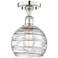 Athens 8" Wide Polished Nickel Semi.Flush Mount With Deco Swirl Glass