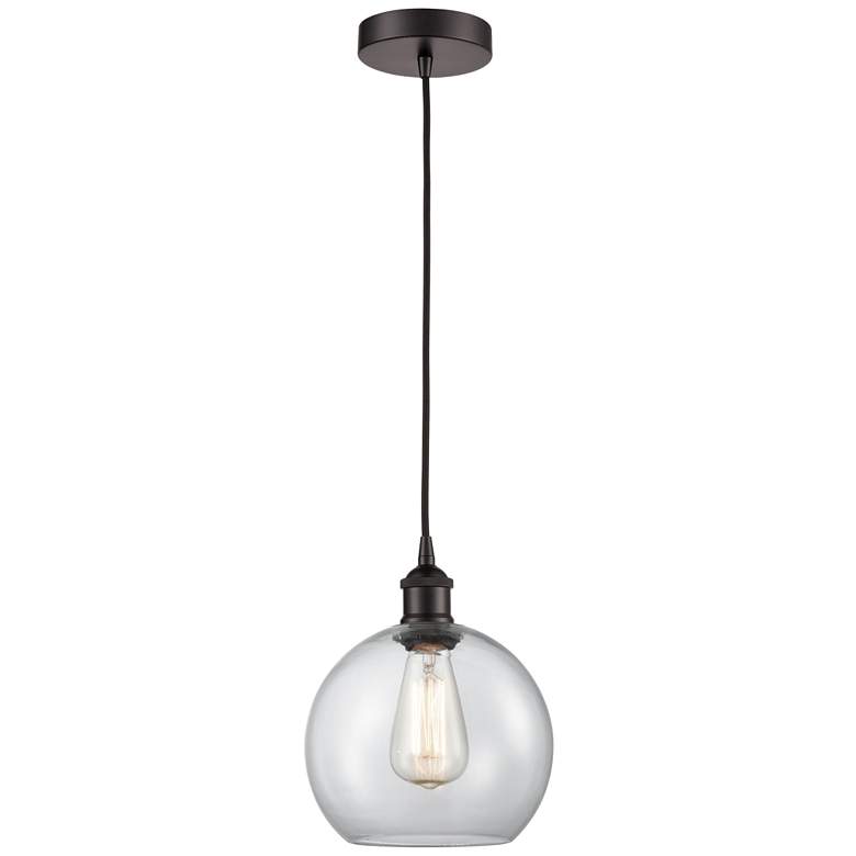 Image 1 Athens 8"W Oil-Rubbed Bronze and Clear Glass Mini Pendant