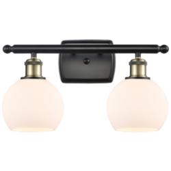 Athens 9 1/2" High Black Antique Brass 2-Light LED Sconce