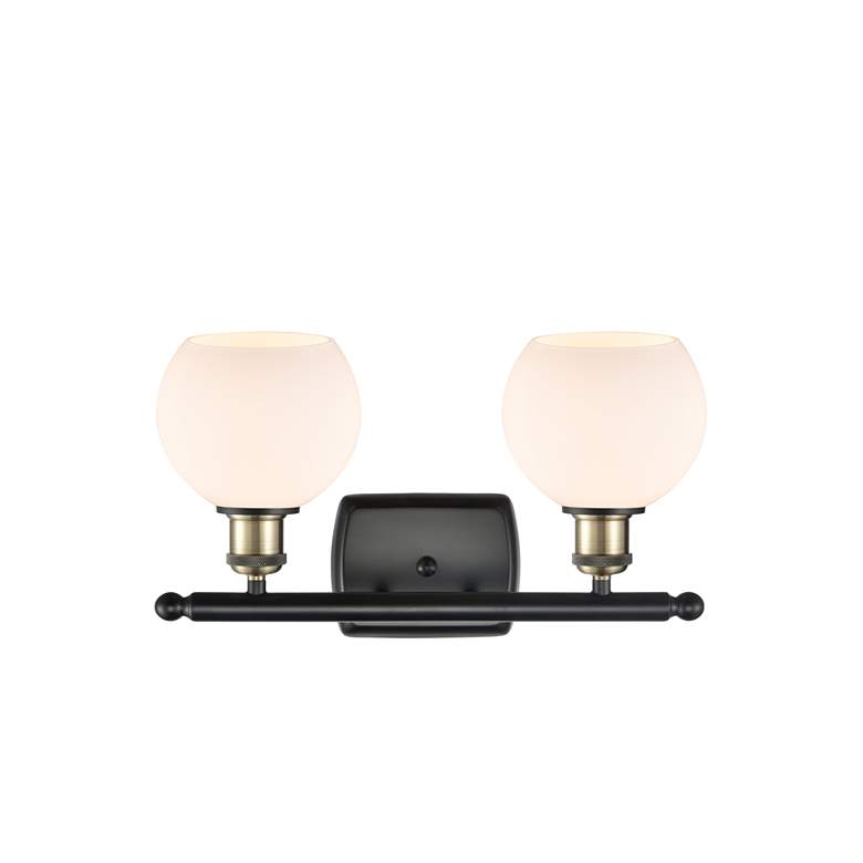 Image 2 Athens 9 1/2" High Black Antique Brass 2-Light LED Sconce more views