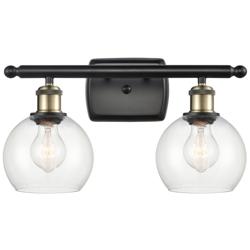 Athens 9 1/2"H Black Antique Brass 2-Light LED Wall Sconce