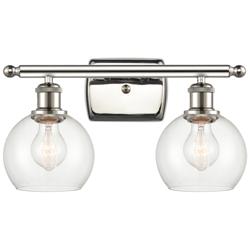 Athens 9 1/4" High Polished Nickel 2-Light Wall Sconce