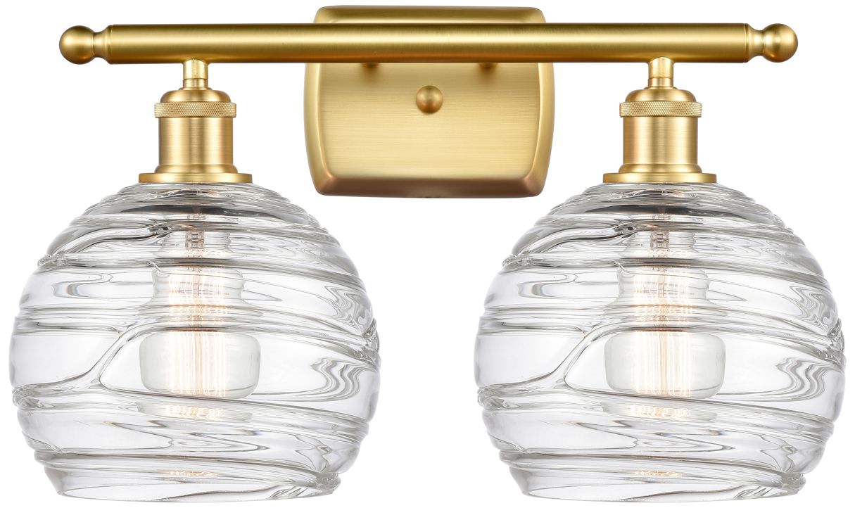 Athens Deco 11"H Gold Clear Glass 2-Light LED Wall Sconce