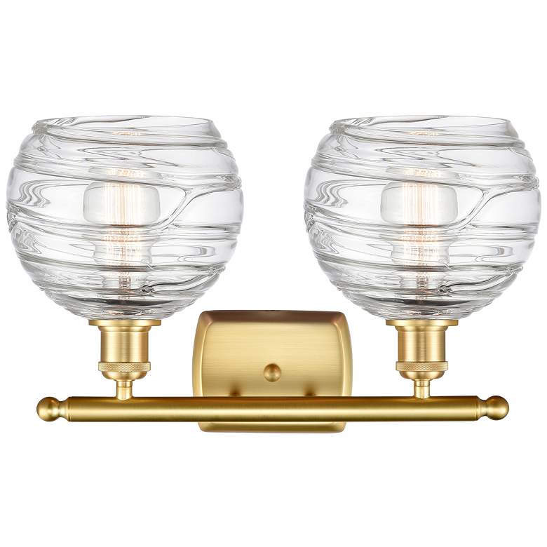Image 2 Athens Deco 11"H Gold Clear Glass 2-Light LED Wall Sconce more views