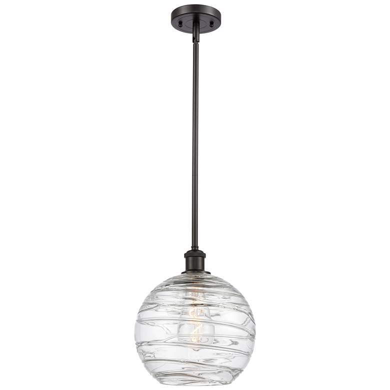 Image 1 Athens Deco Swirl 10" LED Mini Pendant - Oil Rubbed Bronze - Clear