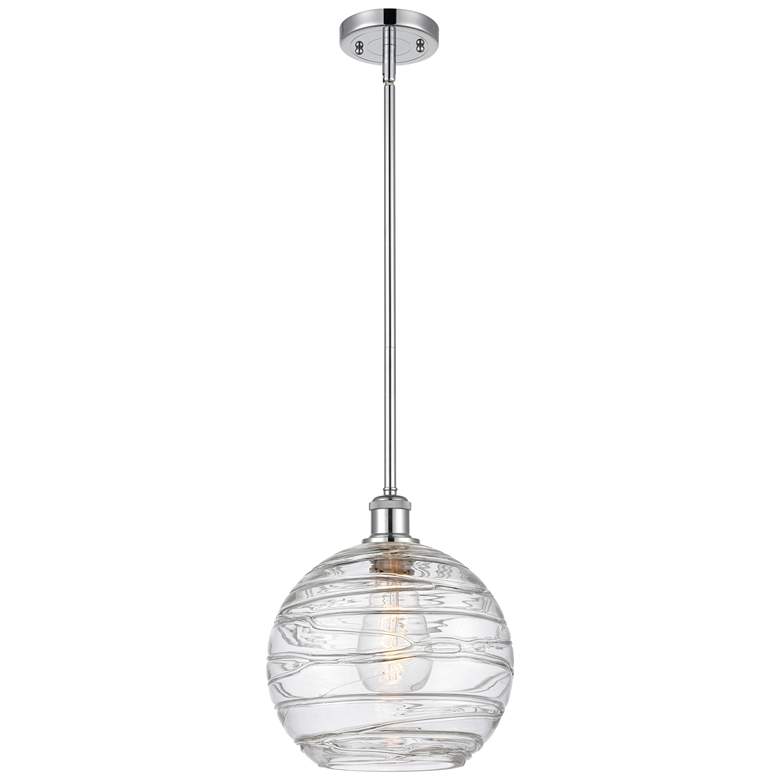 Image 1 Athens Deco Swirl 10" LED Mini Pendant - Polished Chrome - Clear Deco