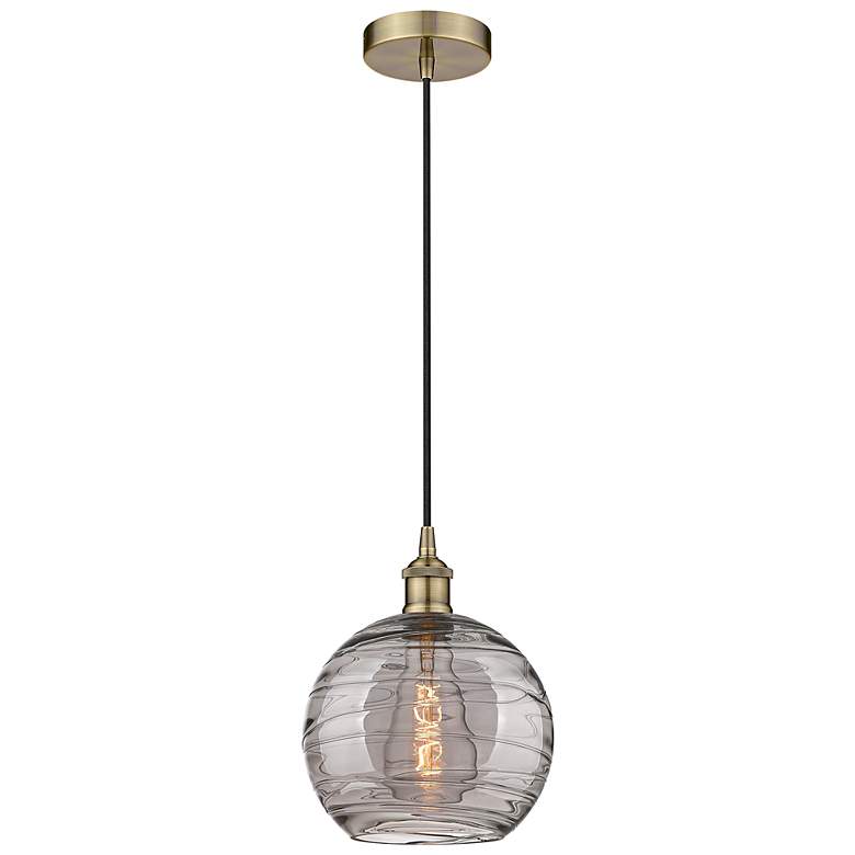 Image 1 Athens Deco Swirl 10" Wide Antique Brass Mini Pendant