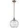 Athens Deco Swirl 10" Wide Antique Copper LED Mini Pendant