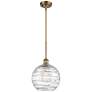 Athens Deco Swirl 10" Wide Brushed Brass LED Mini Pendant