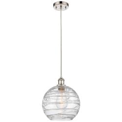 Athens Deco Swirl 10" Wide Polished Nickel LED Mini Pendant