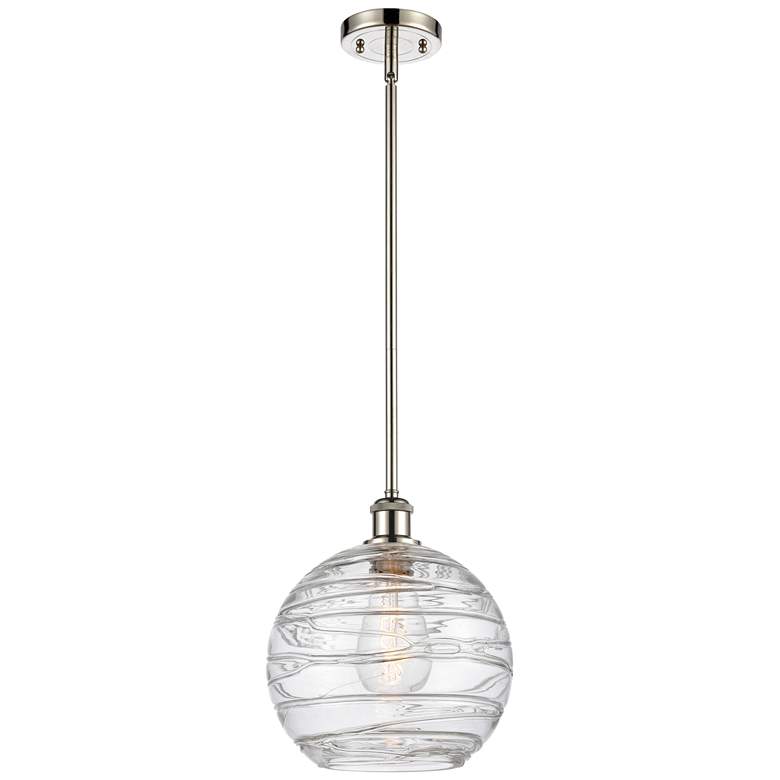 Image 1 Athens Deco Swirl 10" Wide Polished Nickel Mini Pendant
