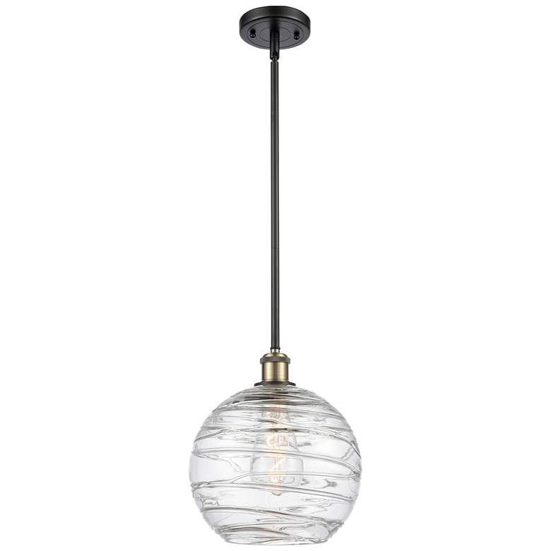 Image 1 Athens Deco Swirl 10"W Brass LED Mini Pendant w/ Clear Glass