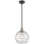 Athens Deco Swirl 10"W Brass LED Mini Pendant w/ Clear Glass