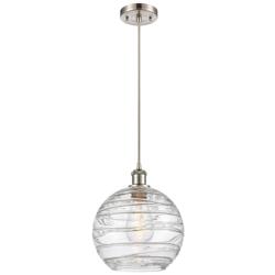 Athens Deco Swirl 10"W Brushed Satin Nickel LED Mini Pendant