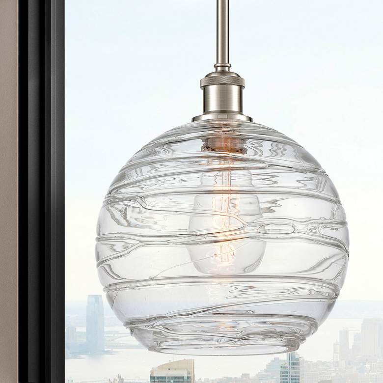Image 1 Athens Deco Swirl 10"W Brushed Satin Nickel LED Mini Pendant