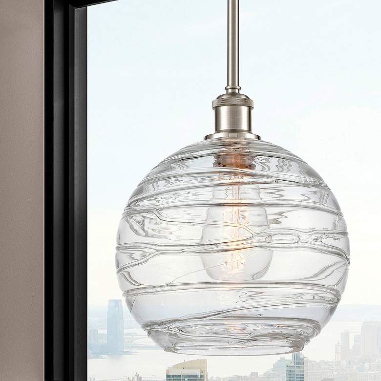 Image 3 Athens Deco Swirl 10"W Brushed Satin Nickel LED Mini Pendant more views