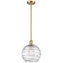 Athens Deco Swirl 10"W Gold LED Mini Pendant w/ Clear Glass