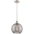 Athens Deco Swirl 10"W Satin Nickel Mini Pendant w/ Smoke Glass
