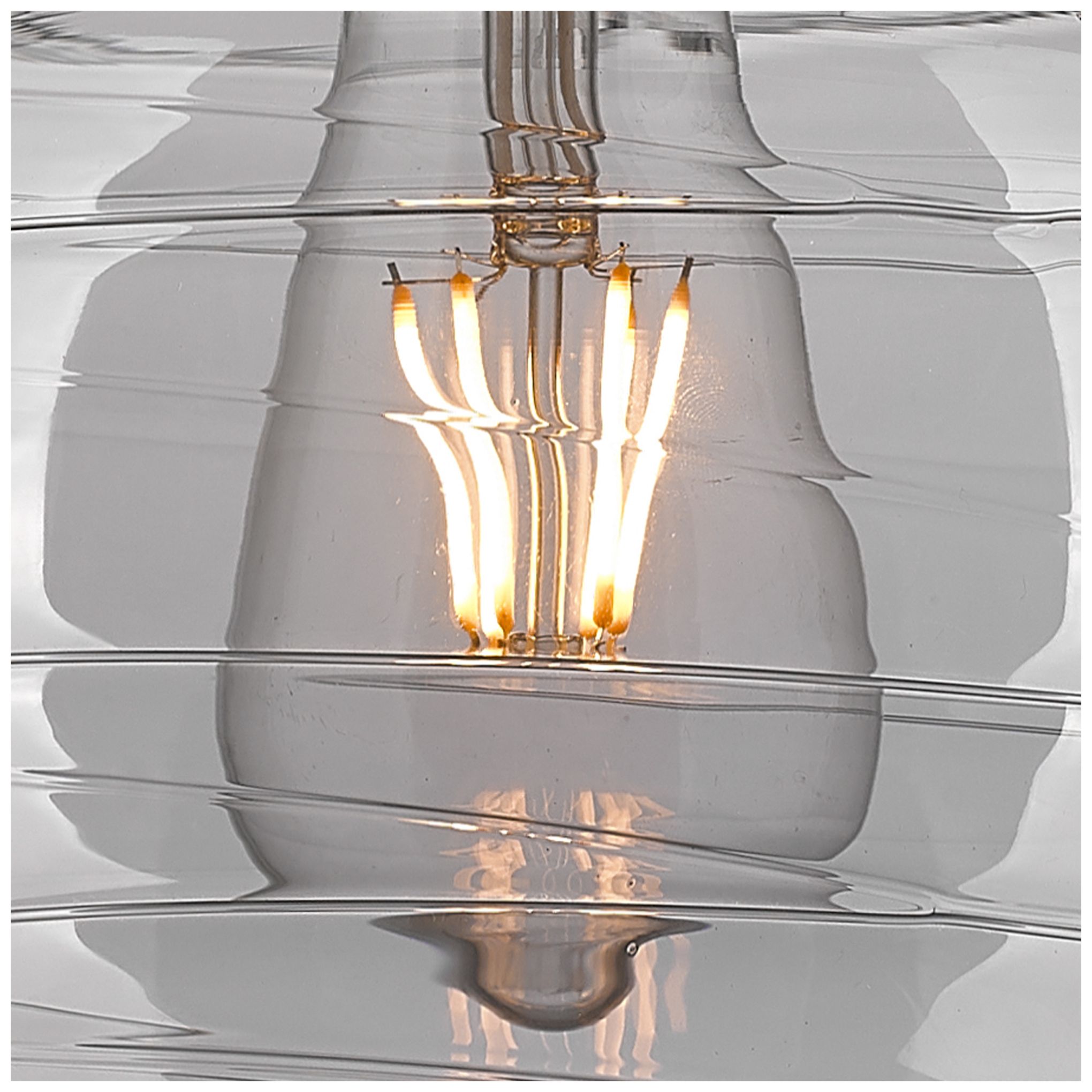 Image 3 Athens Deco Swirl 10"W Satin Nickel Mini Pendant w/ Smoke Glass more views