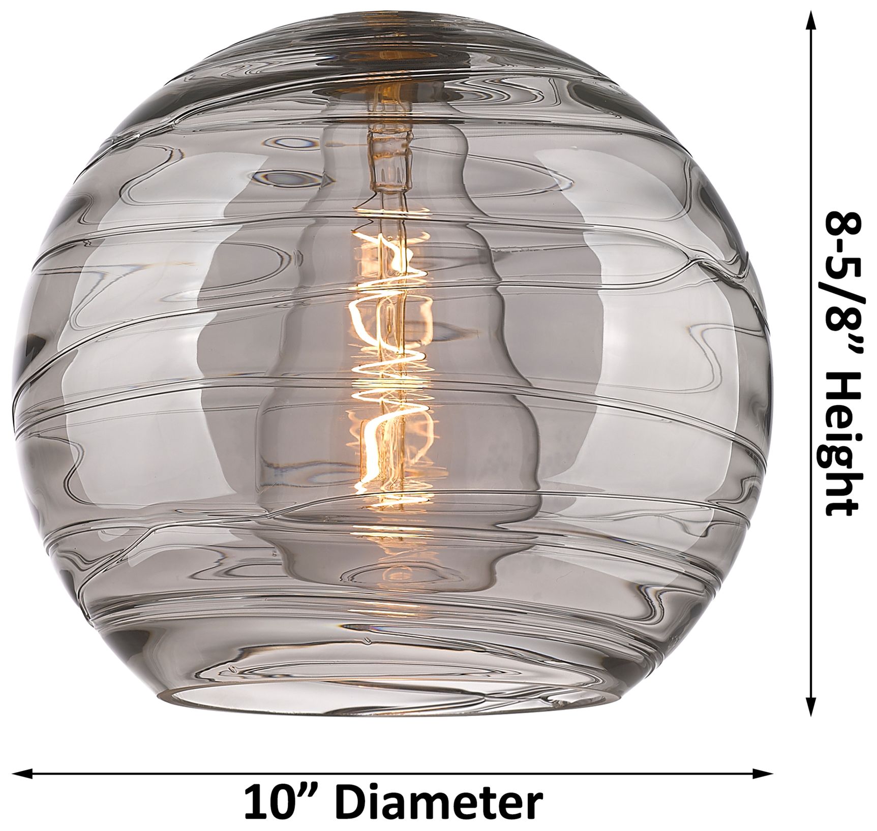 Image 5 Athens Deco Swirl 10"W Satin Nickel Mini Pendant w/ Smoke Glass more views