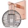 1_Athens Deco Swirl 11"H Copper Wall Sconce With Light Smoke Shade
