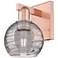 Athens Deco Swirl 11"H Copper Wall Sconce With Light Smoke Shade