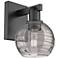 Athens Deco Swirl 11"H Matte Black Wall Sconce With Light Smoke Shade