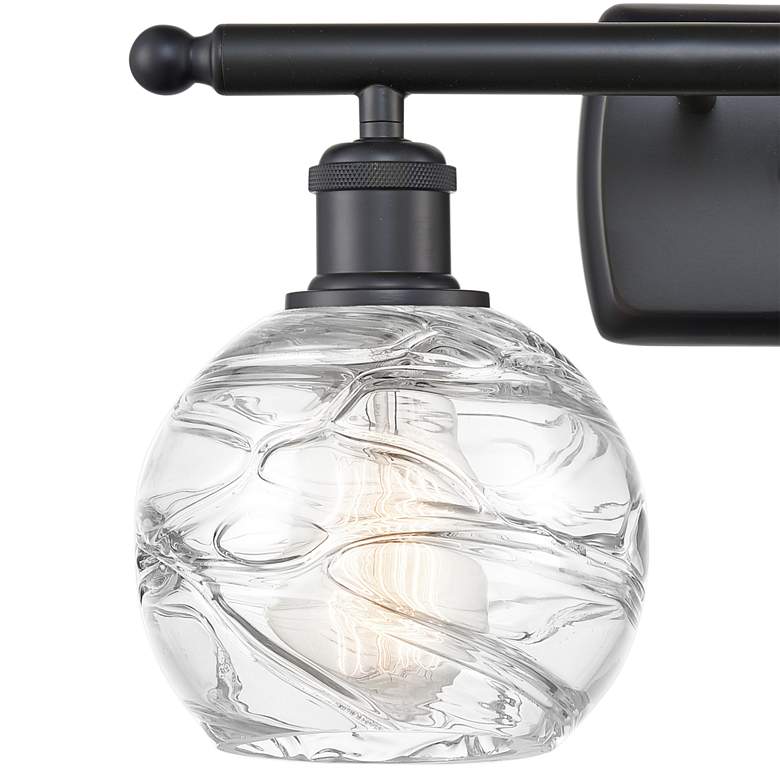 Image 2 Athens Deco Swirl 11" High Matte Black 2-Light Wall Sconce more views