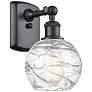 Athens Deco Swirl 11" High Matte Black Wall Sconce