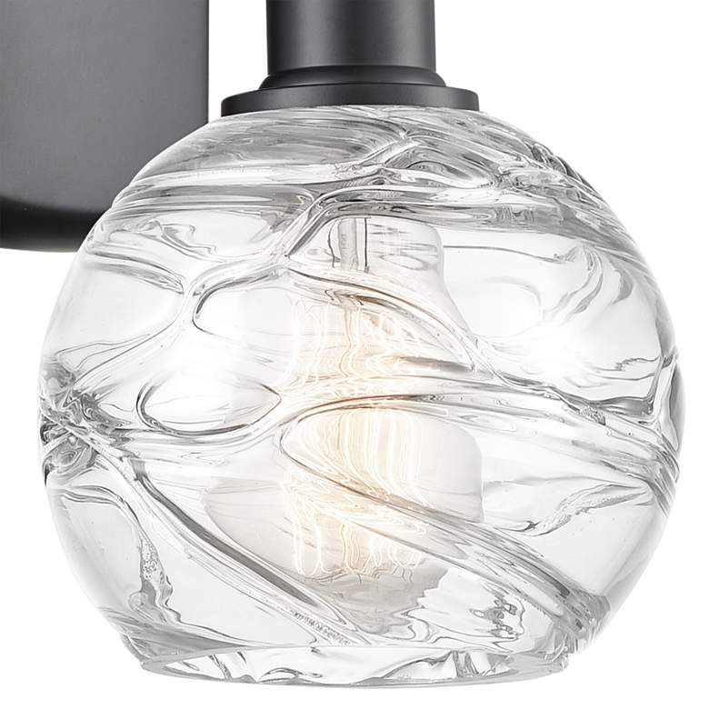 Image 2 Athens Deco Swirl 11" High Matte Black Wall Sconce more views