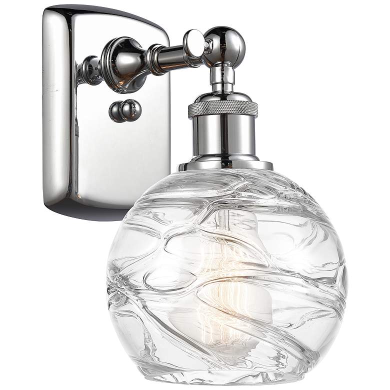 Image 1 Athens Deco Swirl 11" High Polished Chrome Wall Sconce