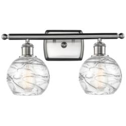 Athens Deco Swirl 11&quot; High Satin Nickel 2-Light Wall Sconce