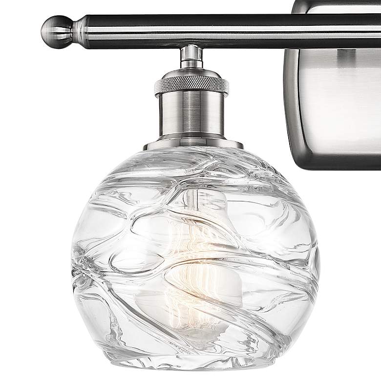 Image 2 Athens Deco Swirl 11" High Satin Nickel 2-Light Wall Sconce more views