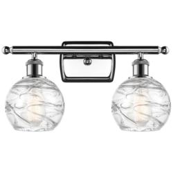 Athens Deco Swirl 11"H Polished Chrome 2-Light Wall Sconce