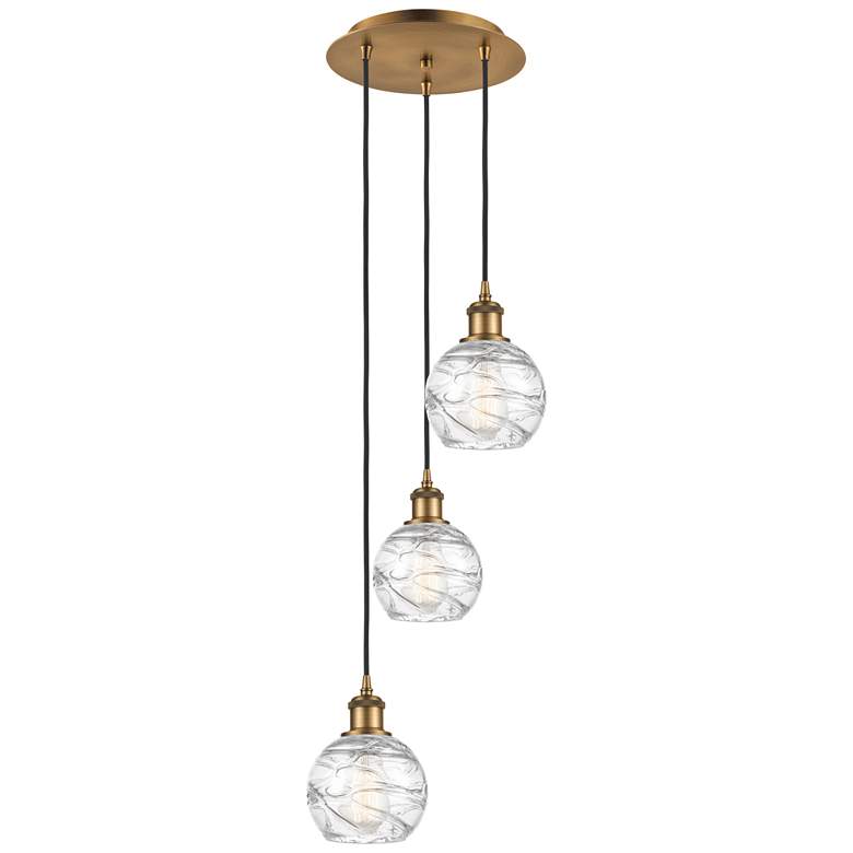 Image 1 Athens Deco Swirl 12 1/2"W Brushed Brass Multi-Light Pendant