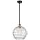 Athens Deco Swirl 12" LED Mini Pendant - Black Antique Brass - Clear