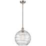 Athens Deco Swirl 12" LED Mini Pendant - Brushed Satin Nickel - Clear