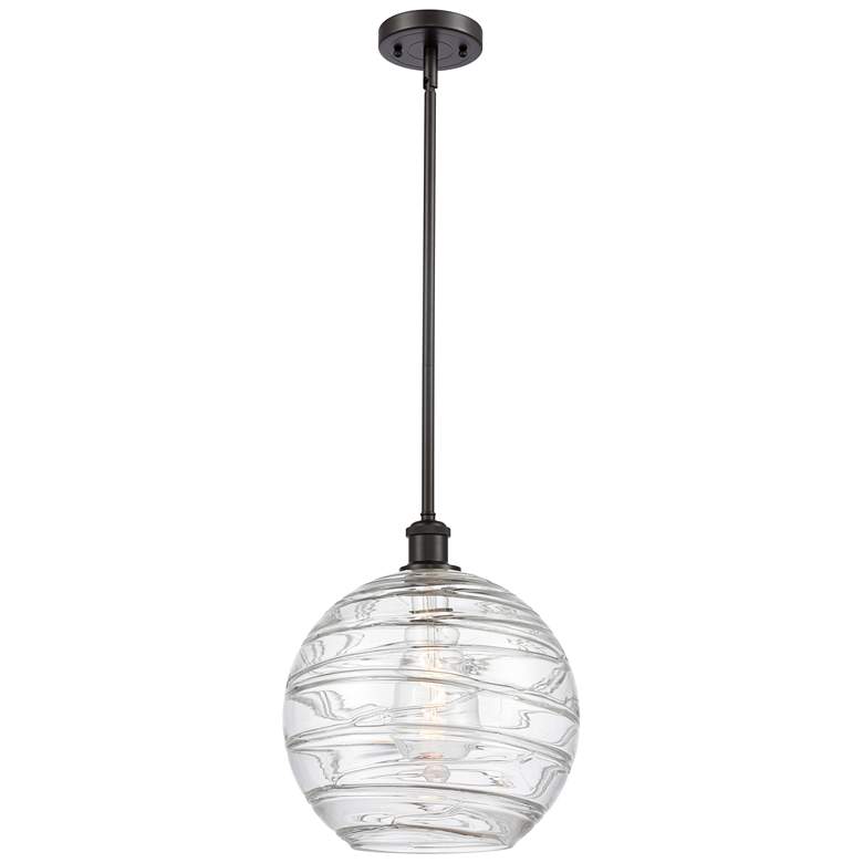 Image 1 Athens Deco Swirl 12" LED Mini Pendant - Oil Rubbed Bronze - Clear