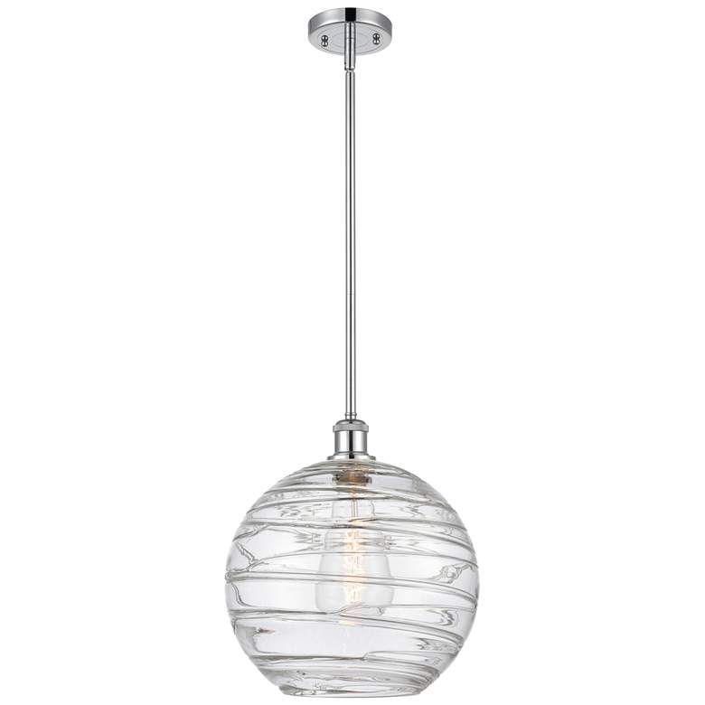 Image 1 Athens Deco Swirl 12" LED Mini Pendant - Polished Chrome - Clear Deco