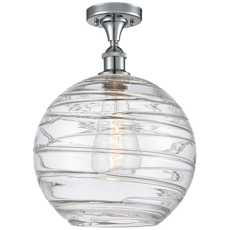 Image 1 Athens Deco Swirl 12" LED Semi-Flush Mount - Chrome - Clear Deco Swir