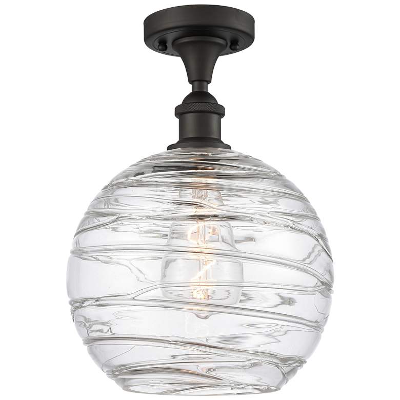 Image 1 Athens Deco Swirl  12" LED Semi-Flush - Oil Rubbed Bronze - Clear