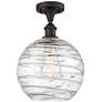 Athens Deco Swirl  12" LED Semi-Flush - Oil Rubbed Bronze - Clear