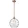 Athens Deco Swirl 12" Wide Antique Copper LED Mini Pendant