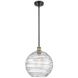 Athens Deco Swirl 12" Wide Black Antique Brass Mini Pendant Athens Deco Swirl 12" Wide Black Antique Brass Mini Pendant