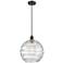 Athens Deco Swirl 12" Wide Matte Black LED Mini Pendant