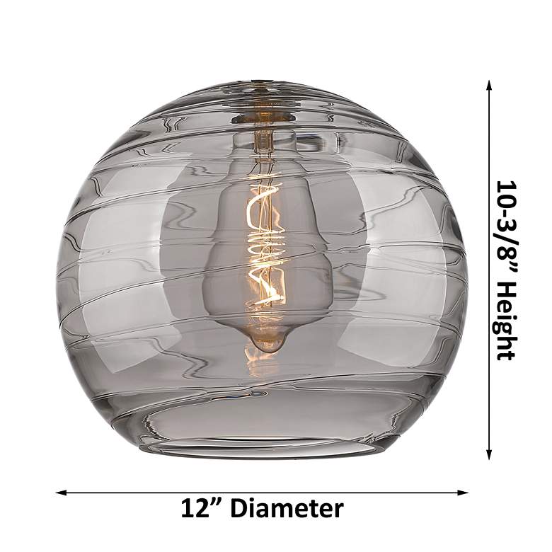 Image 4 Athens Deco Swirl 12" Wide Matte Black LED Mini Pendant more views