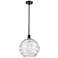 Athens Deco Swirl 12" Wide Matte Black LED Mini Pendant