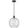 Athens Deco Swirl 12" Wide Matte black Mini Pendant