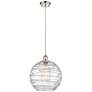 Athens Deco Swirl 12" Wide Polished Nickel LED Mini Pendant