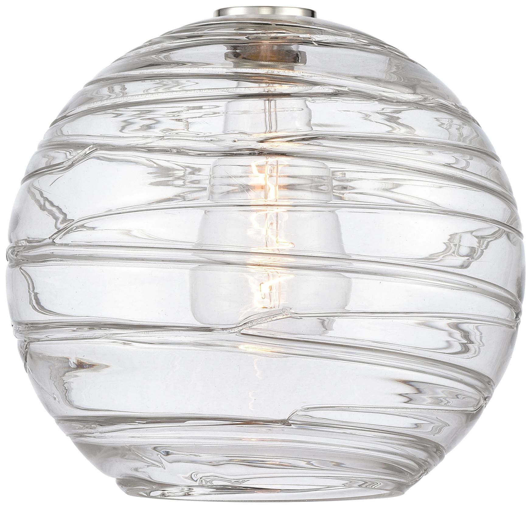 Image 5 Athens Deco Swirl 12"W Chrome Mini Pendant w/ Clear Shade more views